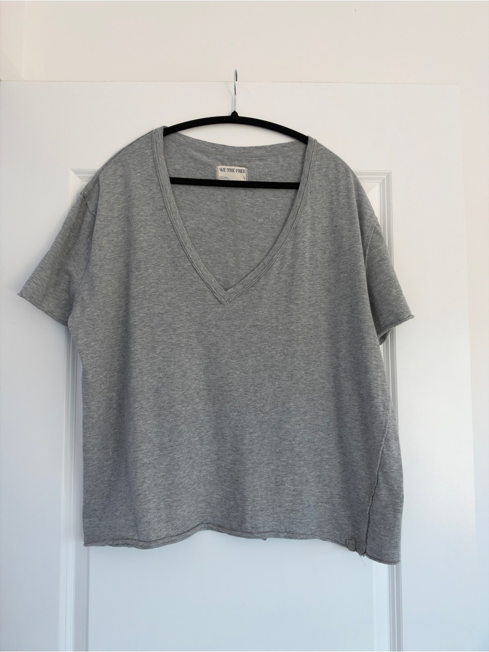 Free People We The Free Nina V-Neck Tee Heather Grey